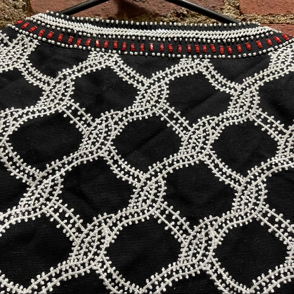 NWT L’AGENCE Crop Jacket Embroidered & Beaded Chain Pattern Size Small - Picture 3 of 5